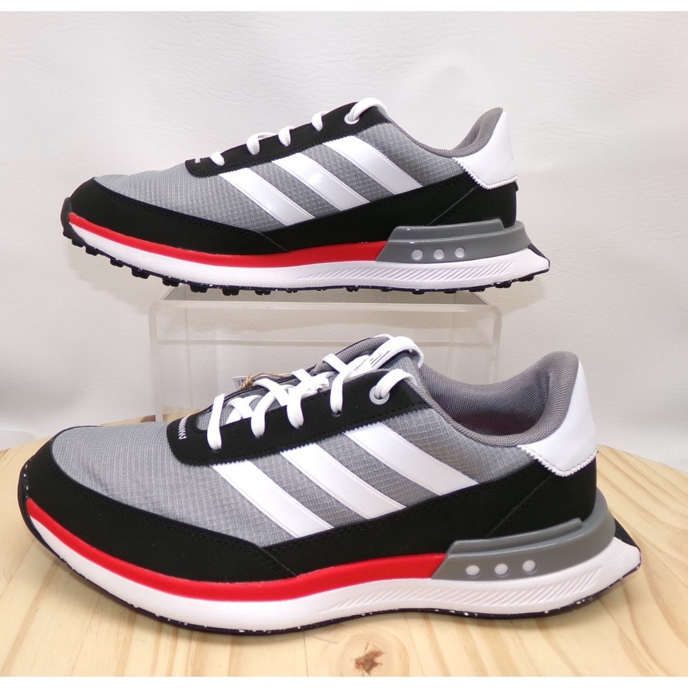 Adidas S2G SL 24 Golf Shoes Mens Sz 8.5 Gray Black Red Spikeless Sneakers NEW